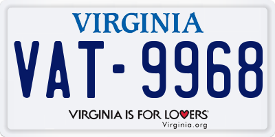 VA license plate VAT9968