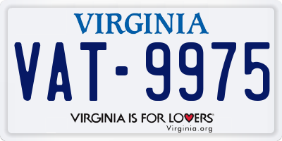 VA license plate VAT9975