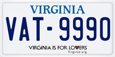VA license plate VAT9990