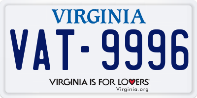 VA license plate VAT9996