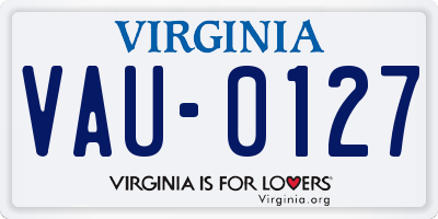 VA license plate VAU0127