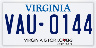 VA license plate VAU0144