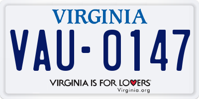 VA license plate VAU0147