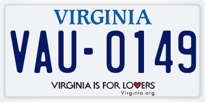 VA license plate VAU0149