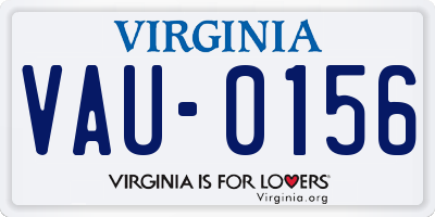 VA license plate VAU0156