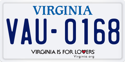 VA license plate VAU0168