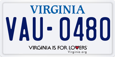 VA license plate VAU0480