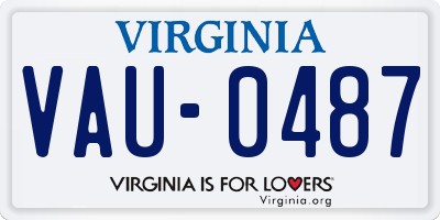 VA license plate VAU0487