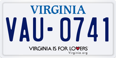 VA license plate VAU0741