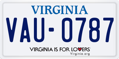 VA license plate VAU0787