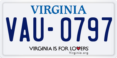 VA license plate VAU0797