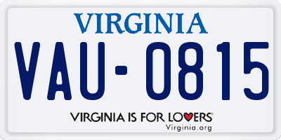 VA license plate VAU0815