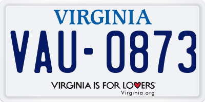 VA license plate VAU0873