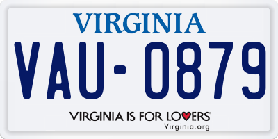 VA license plate VAU0879