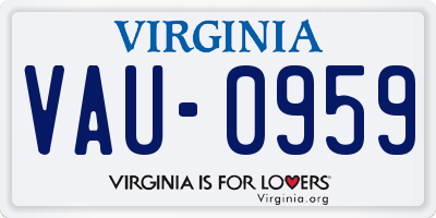 VA license plate VAU0959