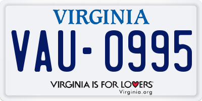 VA license plate VAU0995