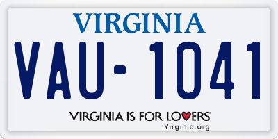 VA license plate VAU1041