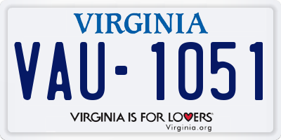 VA license plate VAU1051