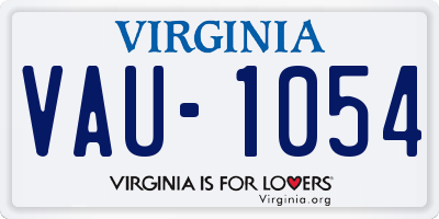 VA license plate VAU1054