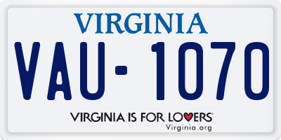 VA license plate VAU1070