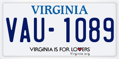 VA license plate VAU1089