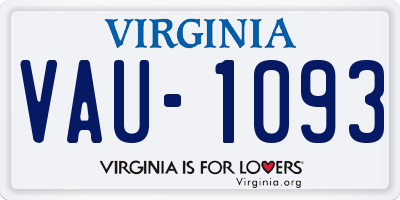 VA license plate VAU1093