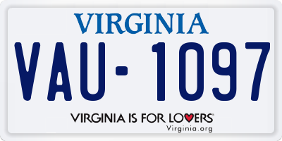 VA license plate VAU1097