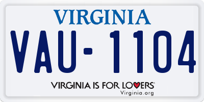 VA license plate VAU1104