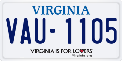 VA license plate VAU1105