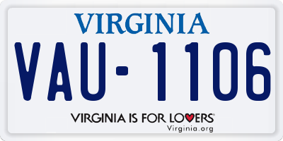 VA license plate VAU1106