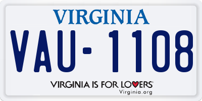 VA license plate VAU1108