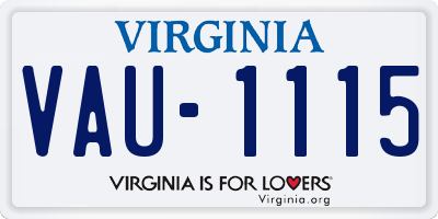 VA license plate VAU1115