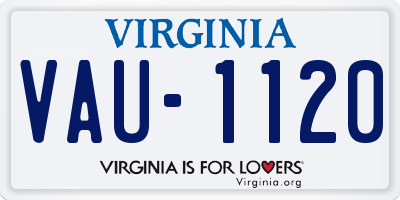 VA license plate VAU1120