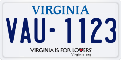 VA license plate VAU1123