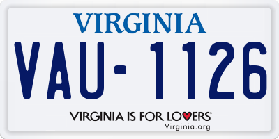 VA license plate VAU1126