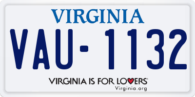 VA license plate VAU1132