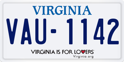 VA license plate VAU1142