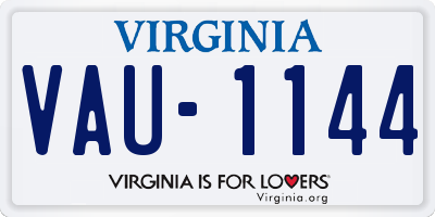 VA license plate VAU1144