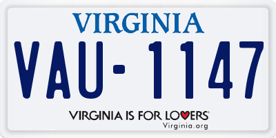 VA license plate VAU1147