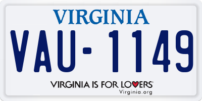 VA license plate VAU1149