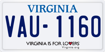 VA license plate VAU1160