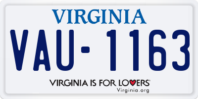 VA license plate VAU1163