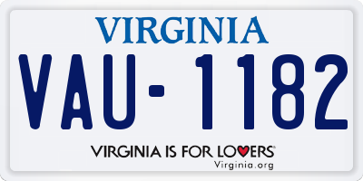 VA license plate VAU1182