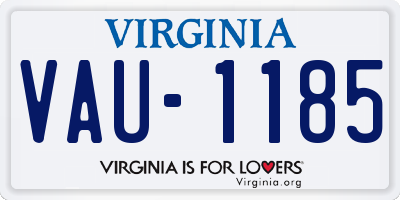 VA license plate VAU1185