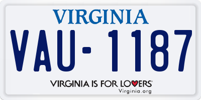 VA license plate VAU1187