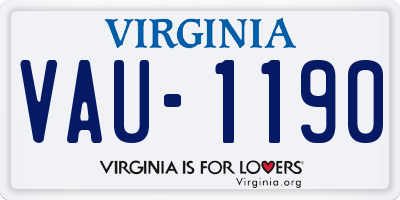 VA license plate VAU1190