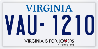 VA license plate VAU1210