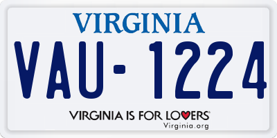 VA license plate VAU1224