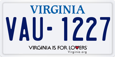 VA license plate VAU1227