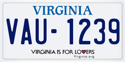 VA license plate VAU1239